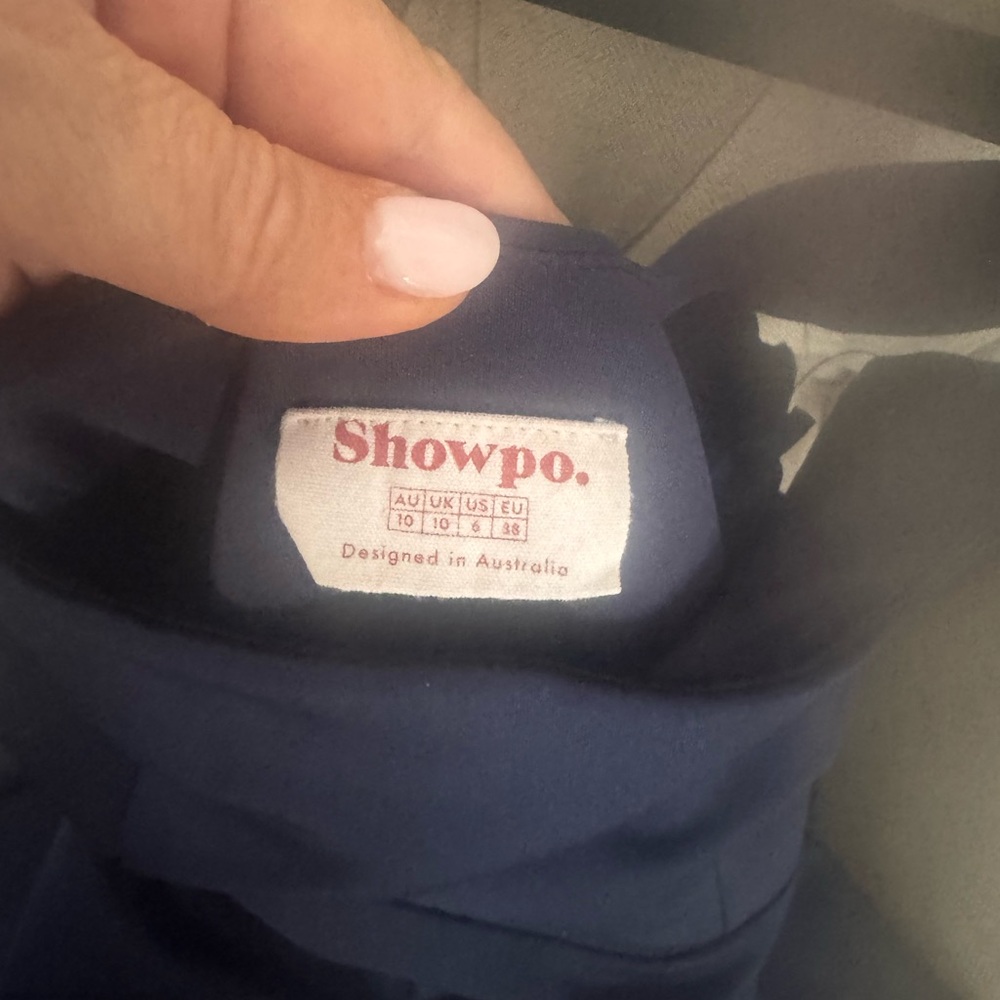 Showpo Asymmetrical Dress in Navy